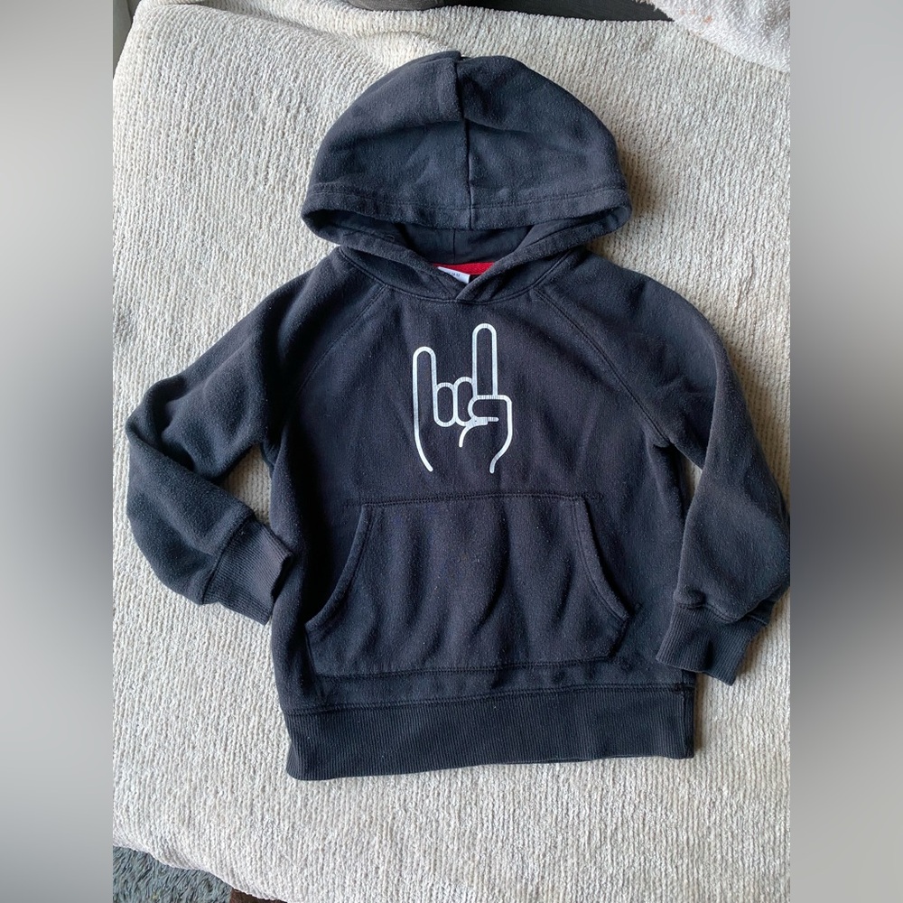 Black Kids Hoodie with Graphic Design
